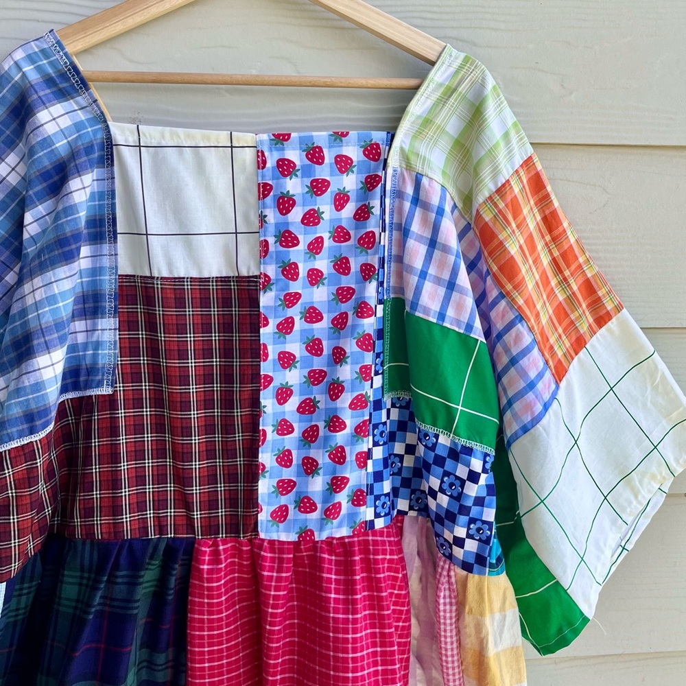 Handmade Quilted Patchwork Plaid Dress SKU 05276 - Picture 6 of 16